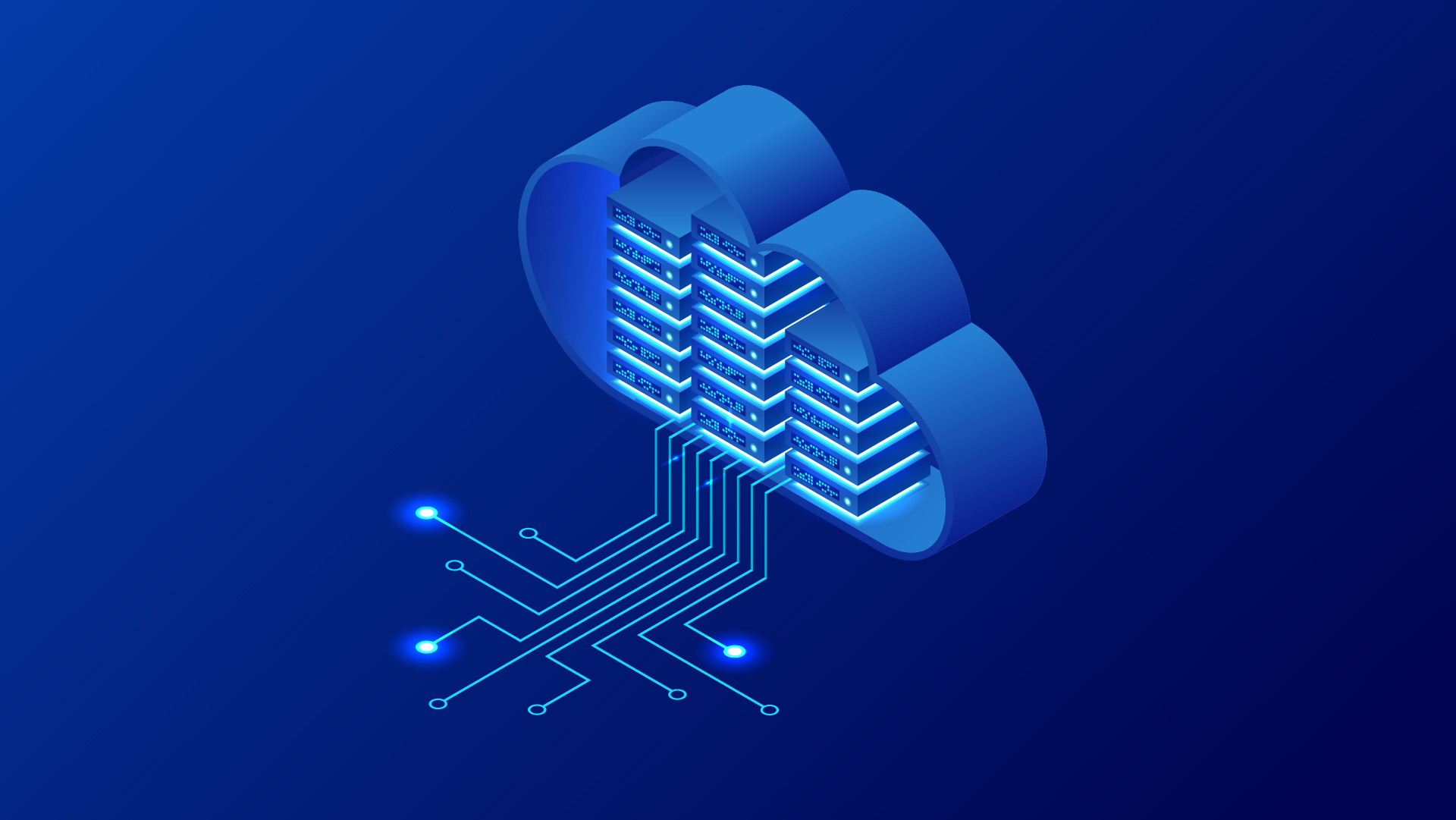 Vector illustration of cloud data integration.